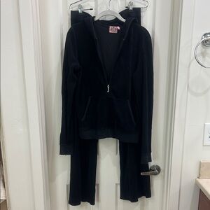 Juicy Couture Black terry sweatsuit with Hood